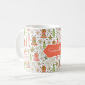 Festive Bells Pattern Personalized Mug Koffiemok (Voorkant links)