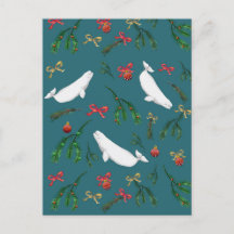 Festive Beluga Whale Illustration Kerstmis