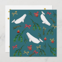 Festive Beluga Whale Illustration Kerstmis