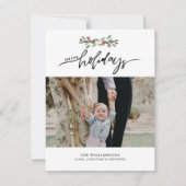 Festive Berries Hand Lettered Prettige feestdagen  Feestdagenkaart (Voorkant)