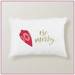 Festive Berry Color Ornament be Merry Accent Kussen