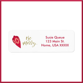 Festive Berry Color Ornament be Merry Etiket