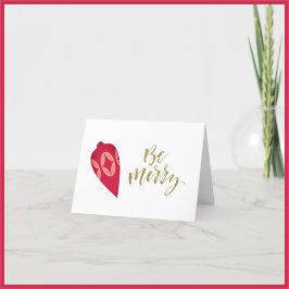 Festive Berry Color Ornament be Merry Feestdagen Kaart