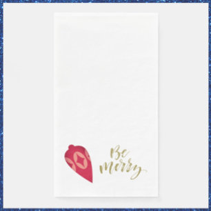 Festive Berry Color Ornament be Merry Napkins Servet