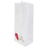 Festive Berry Color Ornament be Merry Wijn Cadeautas (Voorkant Gekanteld)