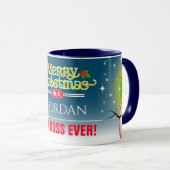 Festive Best Boss Ever met Snowman Kerstmis Mok (Voorkant rechts)