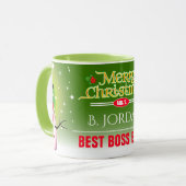 Festive Best Boss Ever met Snowman Kerstmis Mok (Voorkant links)