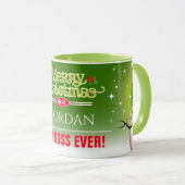 Festive Best Boss Ever met Snowman Kerstmis Mok (Voorkant rechts)