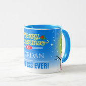 Festive Best Boss Ever met Snowman Kerstmis Mok (Voorkant rechts)