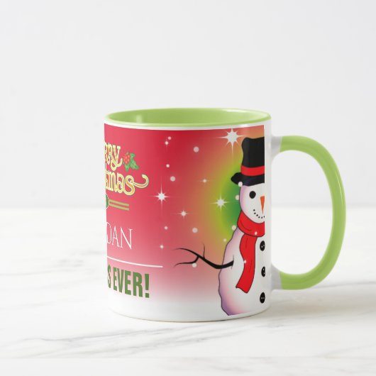 Festive Best Boss Ever met Snowman Kerstmis Mok (Rechts)