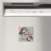 Festive Best Grandma Ever Floral Poinsettia Magneet (Insitu (Vaatwasser))