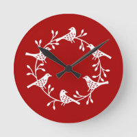 Festive Bird and Flower Scandi Wreate