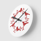 Festive Bird and Flower Scandi Wreate Ronde Klok (Hoek)