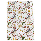 Festive Bird and Red Berries Medium Cadeauzakje (Achterkant)