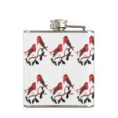 Festive Bird Art Holly Robins Heupfles (Achterkant)
