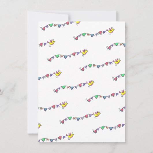 Festive Bird Parade Goway Party Kaart (Achterkant)