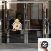 Festive Birdhouse Raamsticker (Kantoordeur)