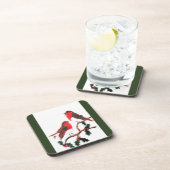 Festive Birds, Robin Holly Bier Onderzetter (Rechterzijde)
