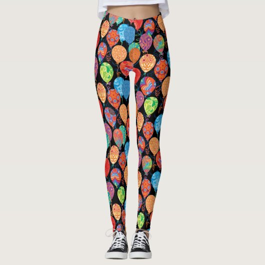 Festive Birthday-ballonnen Leggings (Voorkant)