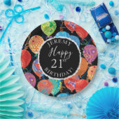 Festive Birthday-ballonnen toevoegen naam en leeft Papieren Bordje (Feest)