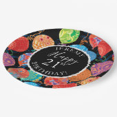 Festive Birthday-ballonnen toevoegen naam en leeft Papieren Bordje (Gekanteld)