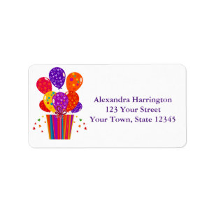 Festive Birthday Balloons, Gift Etiket