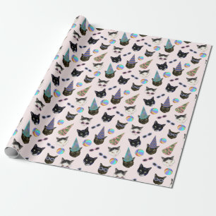 Festive Birthday Cats Summer Pool Party Cadeaupapier