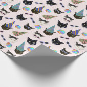 Festive Birthday Cats Summer Pool Party Cadeaupapier (Hoek)
