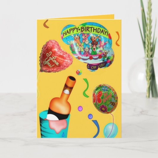 Festive Birthday Kaart (Voorkant)