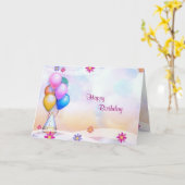 Festive Birthday Kaart (Gele Bloem)