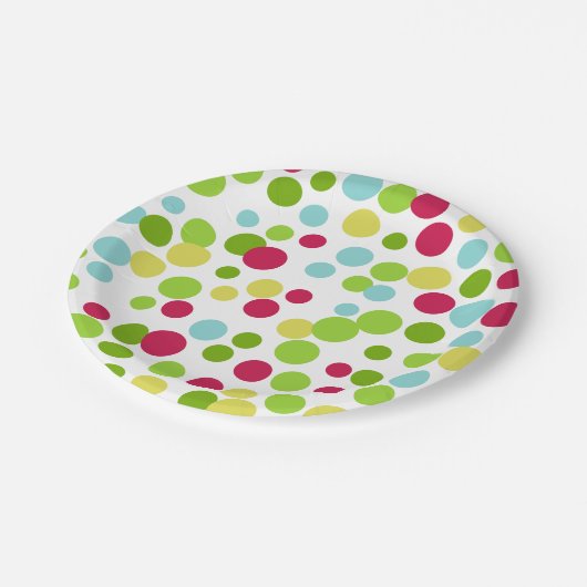 Festive Birthday Party Stippen Paper Borden Papieren Bordje (Gekanteld)