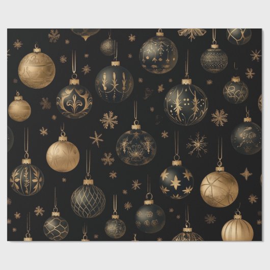 Festive Black And Gold Cadeaupapier (Vlak)