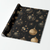 Festive Black And Gold Cadeaupapier (Uitgerold)