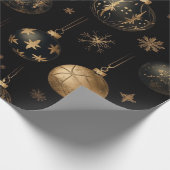 Festive Black And Gold Cadeaupapier (Hoek)