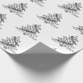 Festive Black and White Kersttree Pattern Cadeaupapier (Hoek)