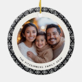 Festive Black and White Scandinavian 2 Sided Photo Keramisch Ornament (Achterkant)