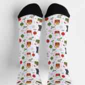 Festive Black Cat Christmas Ornaments and Snowflak Sokken (Top)