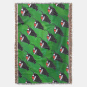 Festive Black Cat Pattern on Green Deken (Voorkant Verticaal)