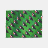 Festive Black Cat Pattern on Green Fleece Deken (Voorkant (Horizontaal))