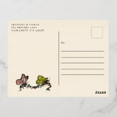 Festive Black en Gold Magic Mushroom met kerstmis Folie Feestdagen Briefkaart (Achterkant)