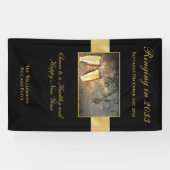 Festive Black Gold van Happy New Year's Eve Cheers Spandoek (Horizontaal)