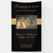 Festive Black Gold van Happy New Year's Eve Cheers Spandoek (Verticaal)