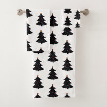 Festive Black kerstbomen Pattern Lambries Stars