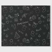 Festive Black kerstinpakken papier (Vlak)