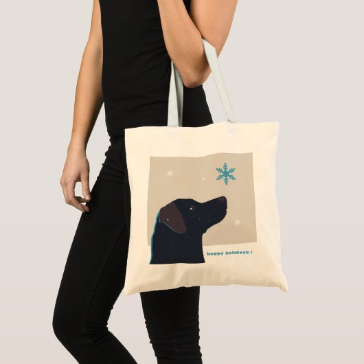 Festive Black Labrador Canvas tas (Voorkant (product))