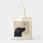 Festive Black Labrador Canvas tas (Voorkant)