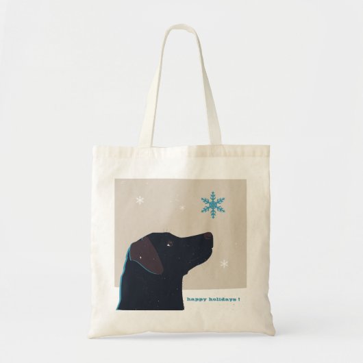 Festive Black Labrador Canvas tas (Voorkant)