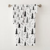 Festive Black White Doddle Bad Handdoek (Insitu)