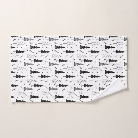 Festive Black White Doddle Bad Handdoek (Handdoek)