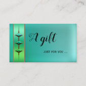 Festive Blauwgroen Green Cadeat Certificate Sjablo Kortingskaartje (Voorkant)